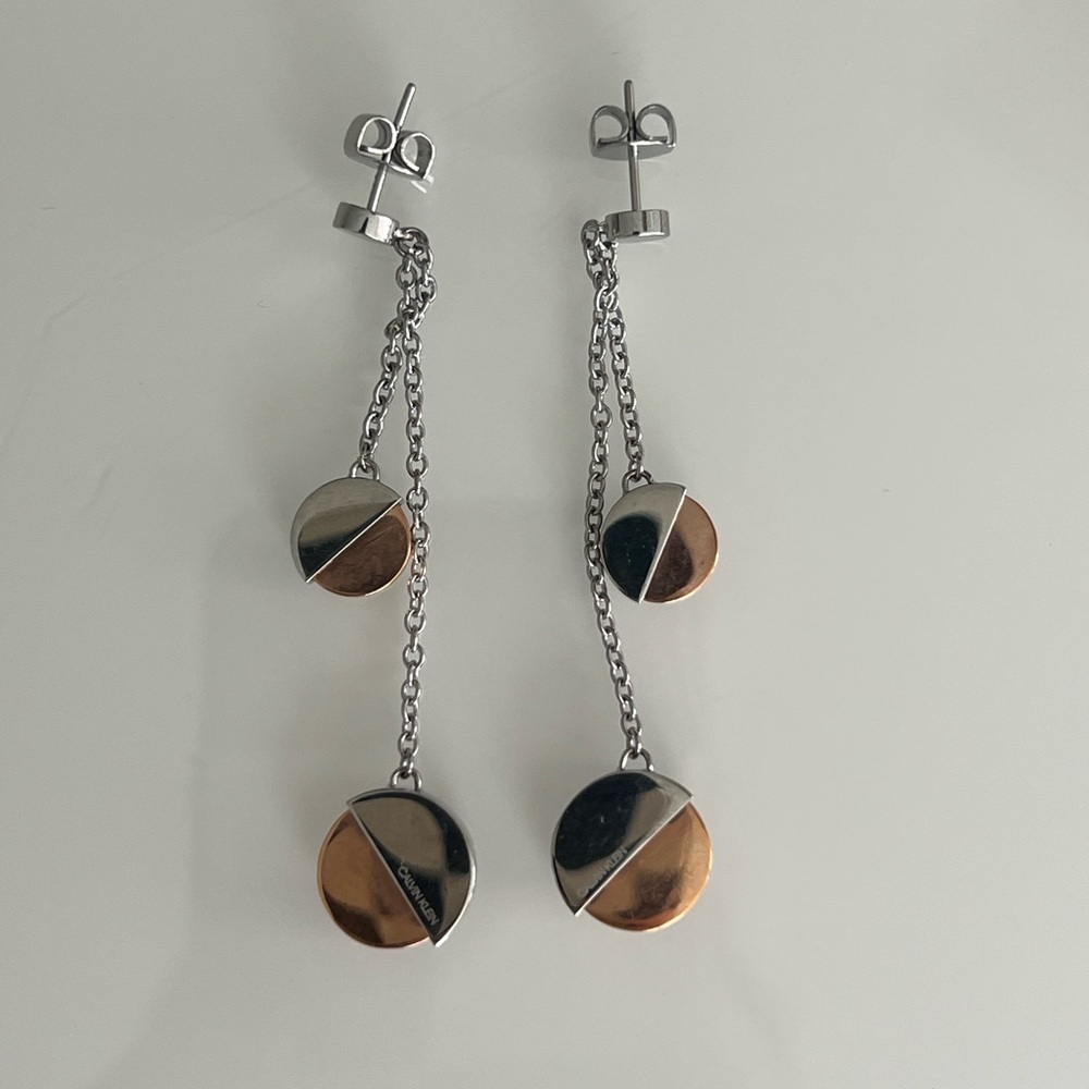 Calvin Klein two tone earrings